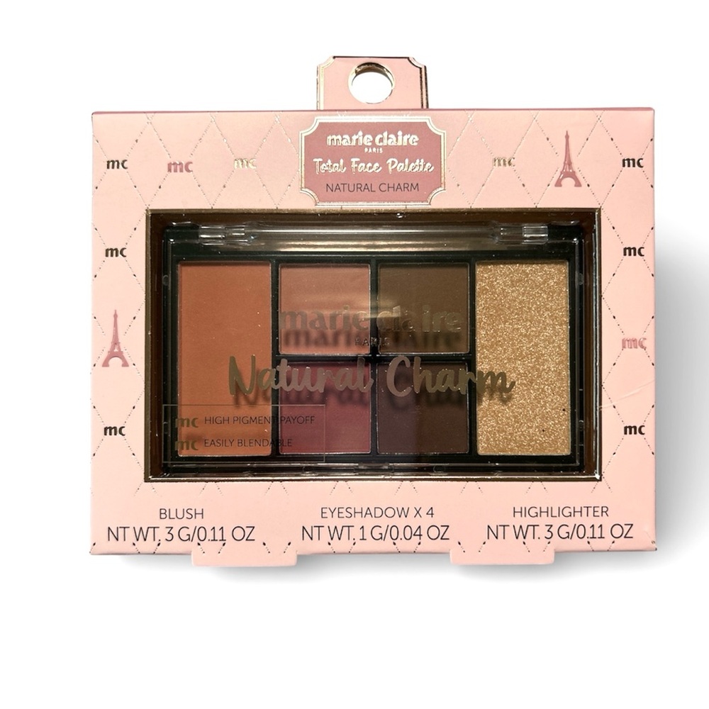 Marie Claire Paris Charm Palette-Gluten Free Makeup- Blush Eyeshadow Highlighter